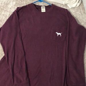 VS LOVE PINK burgundy pullover